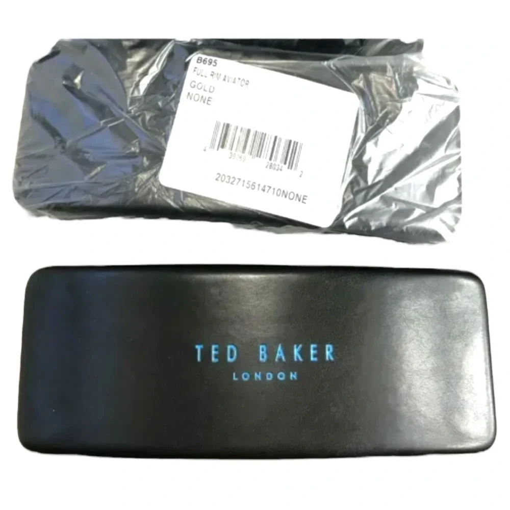 $140 Ted Baker Aviator Sunglasses Gold Frame Brown Lens w Case 62-13-140 mm